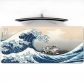 Eco-friendly Sea Waves Japanese Style Mouse Pad 4mm Thickness for Gaming Keyboard Anti-slip Rubber Base Desk Mat